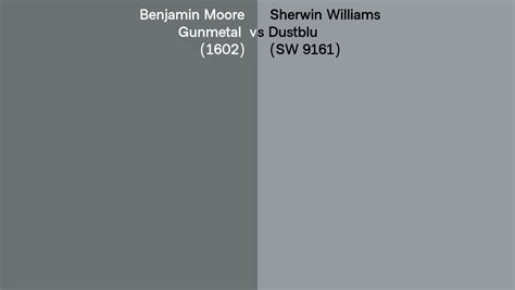 Benjamin Moore Gunmetal 1602 Vs Sherwin Williams Dustblu Sw 9161