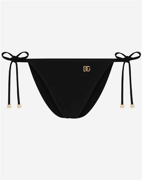 String Bikini Bottoms In Black For For Women Dolceandgabbana®