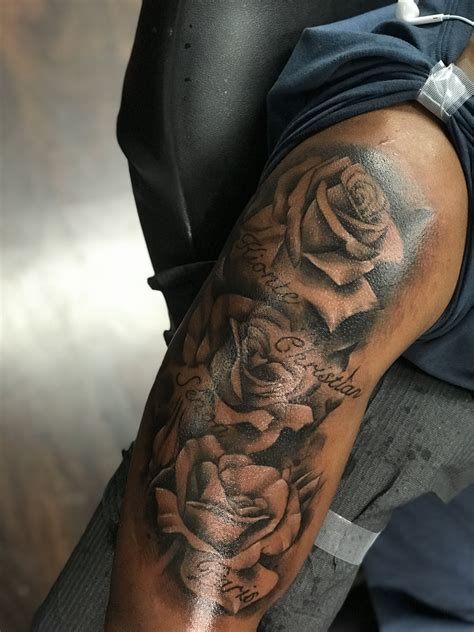 Roses Half Sleeve Tattoo Sleeve Tattoos Dark Skin Tattoo Best