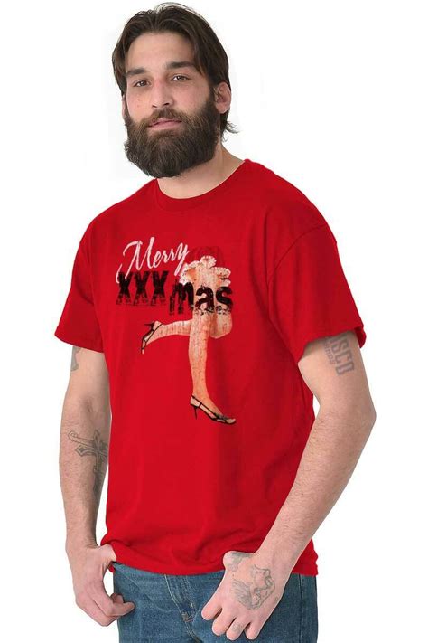 Merry Xxxmas Funny Naughty Christmas Holiday Mens Short Sleeve Crewneck Tee Ebay