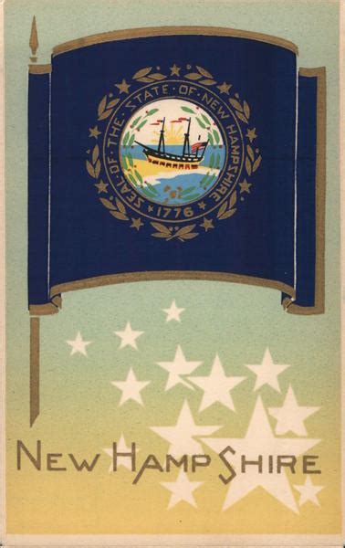 New Hampshire State Flag Serigraph Flags Postcard