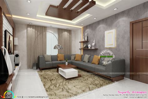 Posh Living Room Interior Kerala Home Design And Floor Plans 9k