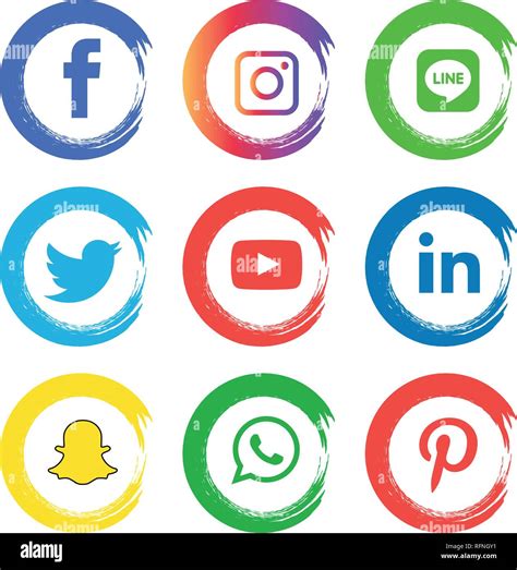 Social Media Icons Set Logo Vector Illustrator Facebook Instagram