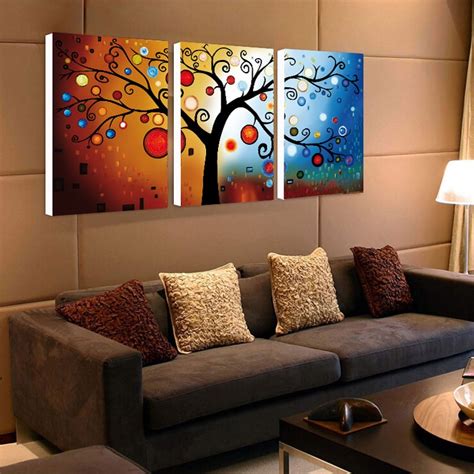 3 Panel Lucky Tree Modern Abstract Print Painting Unframed