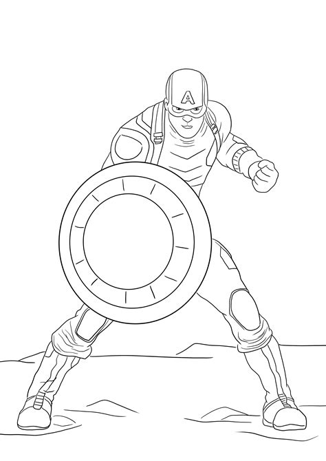 Coloring Image Of Avengers Captain America To Download For Free