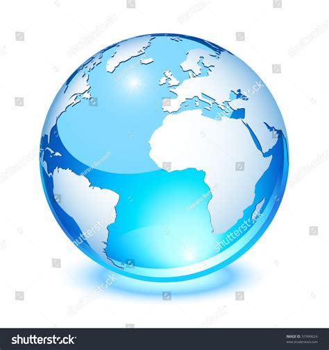 Blue Crystal Earth Showing Europe Africa Stock Vector Royalty Free