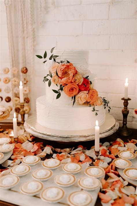 Cake And Desserts In 2023 Coral Wedding Cakes Orange Wedding Cake
