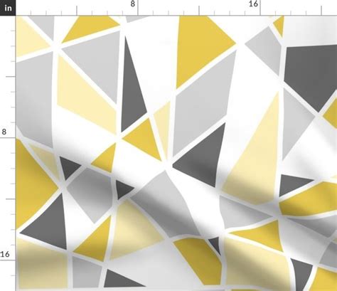 Geometric In Mustard Yellow And Gray Spoonflower