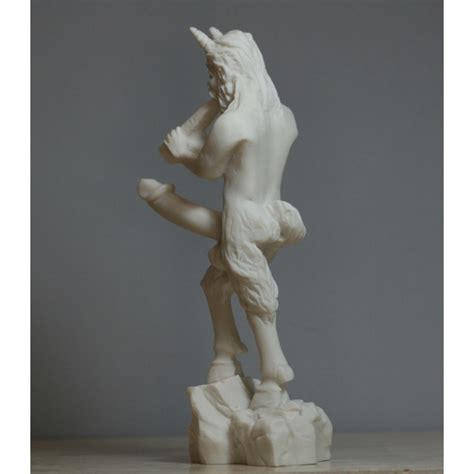 PAN Greek Nude God Of Nature Faunus Phallus Penis Cast Alabaster Statue Sculpture
