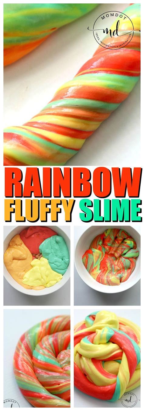 New slime making tutorial diy no detergent! Rainbow Fluffy Slime DIY Homemade Recipe with Shaving Cream | Making fluffy slime, Diy slime ...