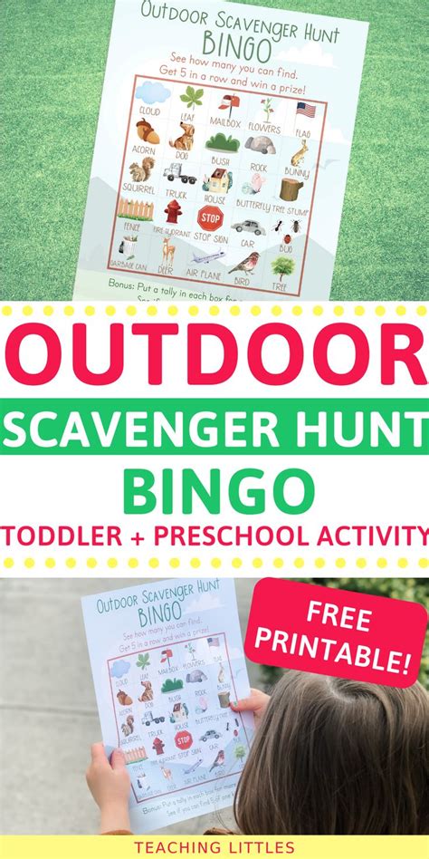 Use This Free Outdoor Scavenger Hunt Activity For Your Toddler Or