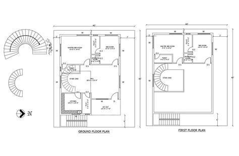 Autocad House Plan With Dimension Cadbull