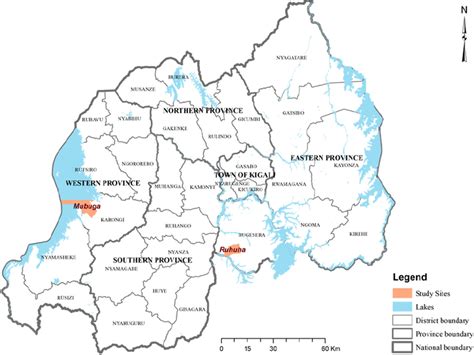 Location Map Showing Study Sites Of Ruhuha And Mubuga