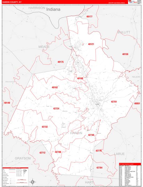 Hardin County Ky Zip Code Maps Red Line