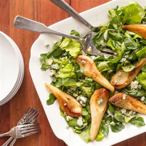 Green Salad With Roasted Pears And Blue Cheese Americas Test Kitchen