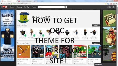 How To Get Obc Theme For Your Roblox Website W Voice Youtube