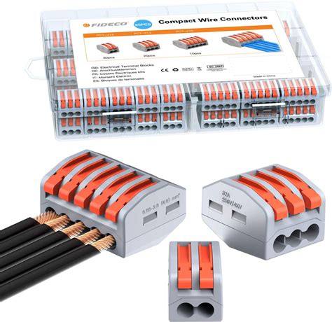 Fideco Electrical Connector Blocks 60 Pack Wire Connectors
