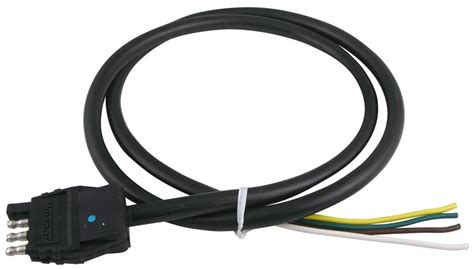 Product title 4 way flat trailer wiring harness plug 14 gauge trai. Wesbar 4-Pole Flat Connector w/ Jacketed Cable - Trailer End - 4' Long Wesbar Wiring W787264