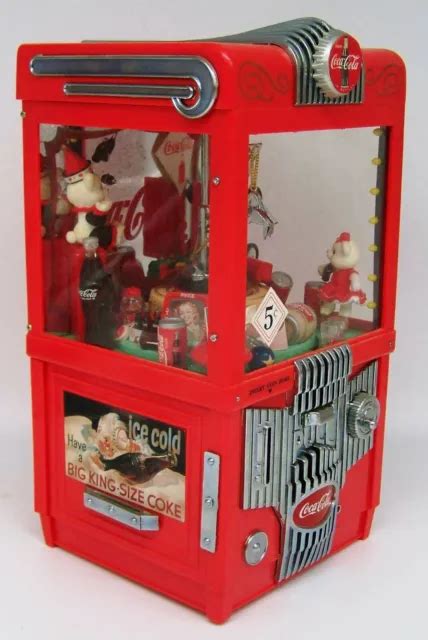 Vintage 1997 Coca Cola Coin Bank Enesco Arcade Machine Crane Claw Toy