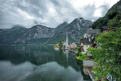Hallstatt Village And Lake Obertraun Gmunden Austria