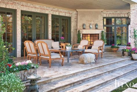 French Country Neutral Patio Patio Outdoor Rooms French Country Porch