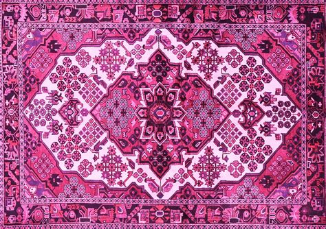 Ahgly Company Indoor Rectangle Persian Pink Traditional Area Rugs 8 X