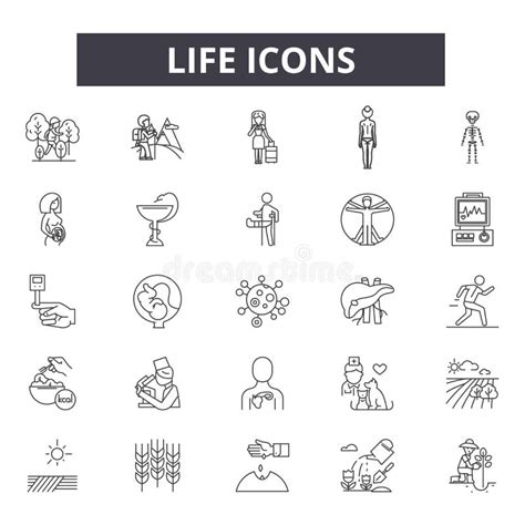 Life Line Icons For Web And Mobile Design Editable Stroke Signs Life