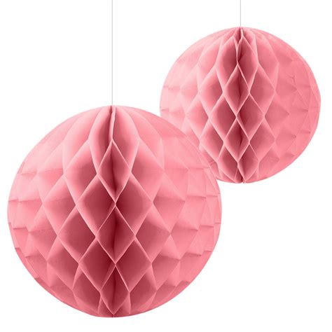 Pink Paper Honeycomb Balls Kikajoy Party Store