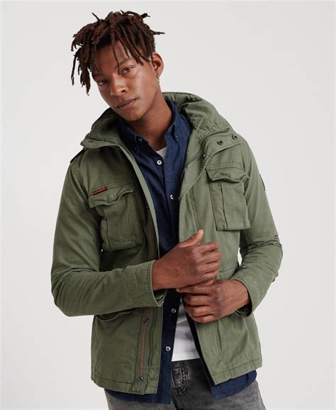 Mens Classic Rookie Pocket Jacket In Army Green Superdry Pocket