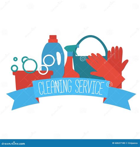 Logo Plat De Conception Pour Le Service De Nettoyage Illustration De Vecteur Illustration Du