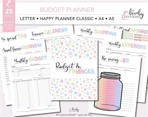 Happy Planner Budget Pages Finance Printables Happy Planner Budget
