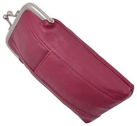 Genuine Leather Cigarette Case With Lighter Pouch Hot Pink By Marshal