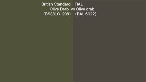 British Standard Olive Drab Bs381c 298 Vs Ral Olive Drab Ral 6022