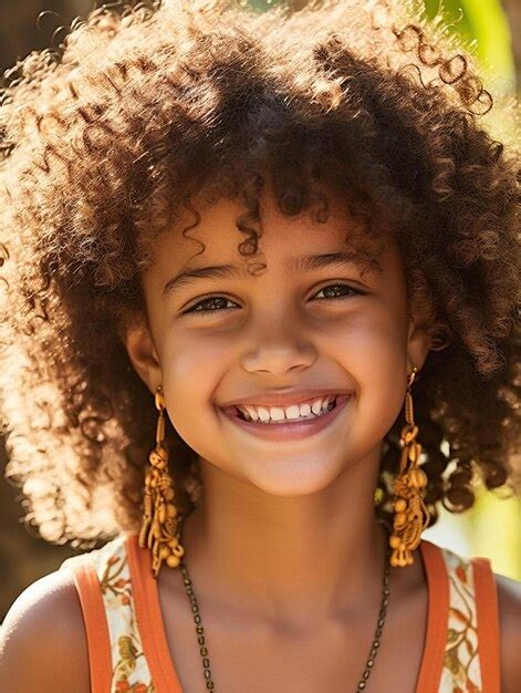 Premium Ai Image Portrait Photo Of South African Child Female Curly Hair