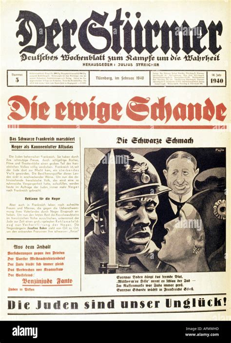Nationalsozialismusnationalsozialismus Presse Zeitung Der Stürmer Nummer 5 Nürnberg
