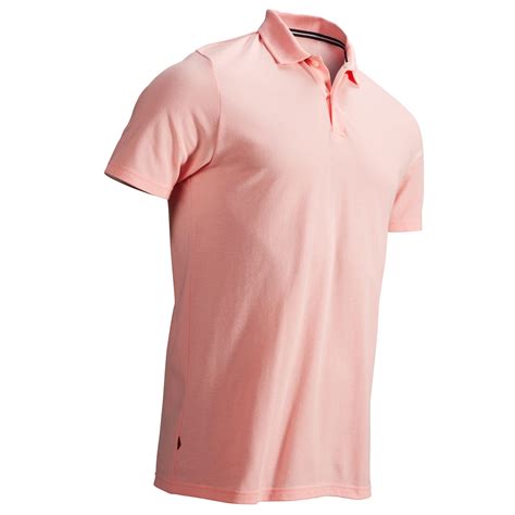 Mens Golf Polo T Shirt 500 Pale Pink