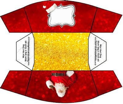 Santa Claus En Rojo Y Dorado Cajas Para Imprimir Gratis Ideas Y