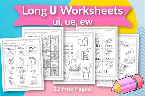 Ew Ue Ui Worksheets Activities No Prep Long U Vowel Teams Worksheets
