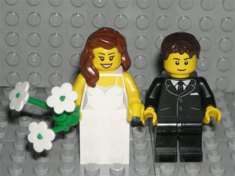 Lego Bride Groom Minifigures Brown Hair Wedding By Upstatebrick