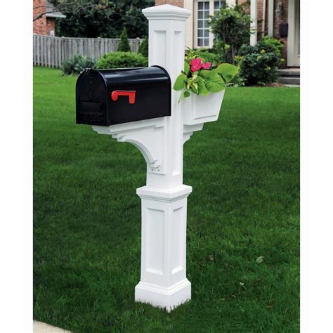 Mayne Westbrook 4 X 4 White Polymer Mailbox Post In The Mailbox Posts
