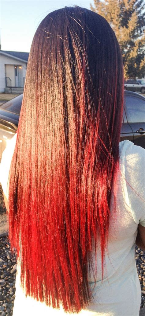 According to a few expert colorists, adding lowlights is an incredible way to up the dimension in your hair, with none of the damage of traditional highlights. Brown hair with red tips | Everything Hair | Pinterest ...