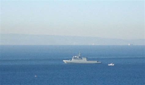 Gibraltar Row Three Royal Navy Vessels Chase Spanish Warship Out Of
