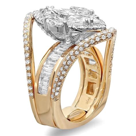 Custom Marquise Diamond Wedding Ring With Round And Baguette Diamonds Precious Rings Wedding