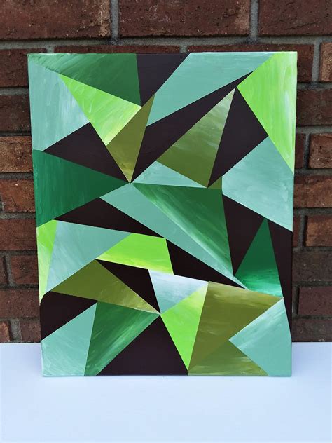 Original Abstract Triangle Acrylic Painting Kaleidoscope Etsy In 2021