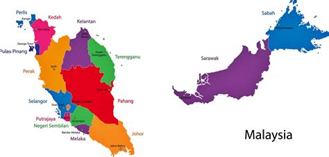 Malaysia Map Of Regions And Provinces Orangesmile Com
