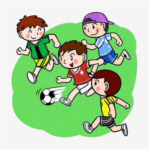 Cartoon Children Playing Football Png Transparent Bottom