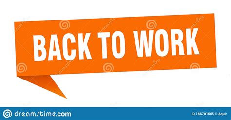 Back To Work Banner Back To Work Speech Bubble Stock Vector