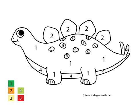 Malvorlage für kinder und erwachsene. Malen Nach Zahlen Dinosaurier - Ausmalbilder Kostenlos ...