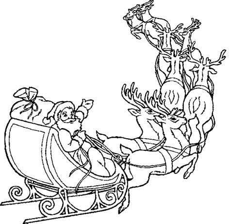 Sleigh Coloring Pages Santa Sleigh Printables Team Colors