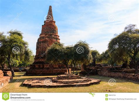 City Building Remain, Buddha Statue Remain Of Wat Phra Sri 